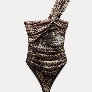 Zara Leopard Print Bodysuit